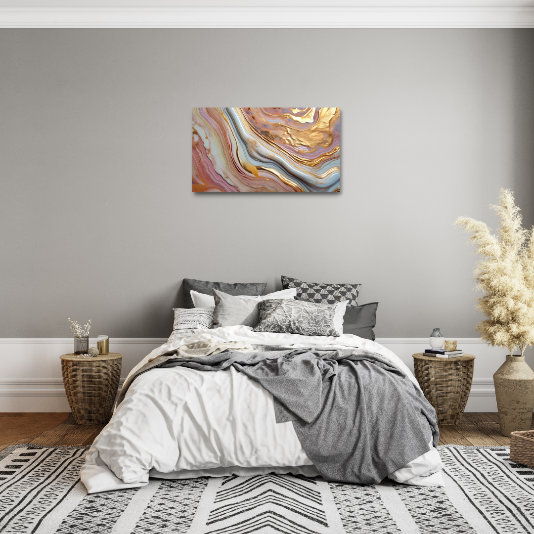 Liquid Gold & Blush Marble